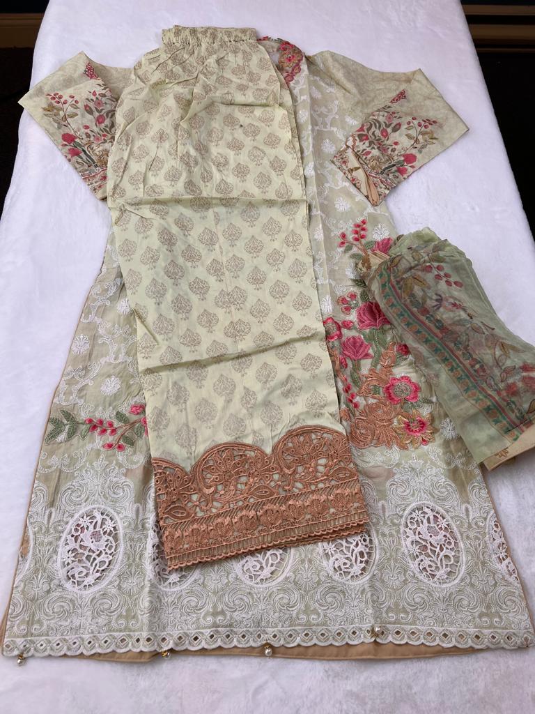 Pakistani Stitched Embroidery Lawn Suit Ready To Ship