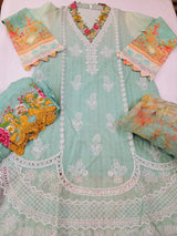 Pakistani Stitched Embroidery Lawn Suit Ready To Ship