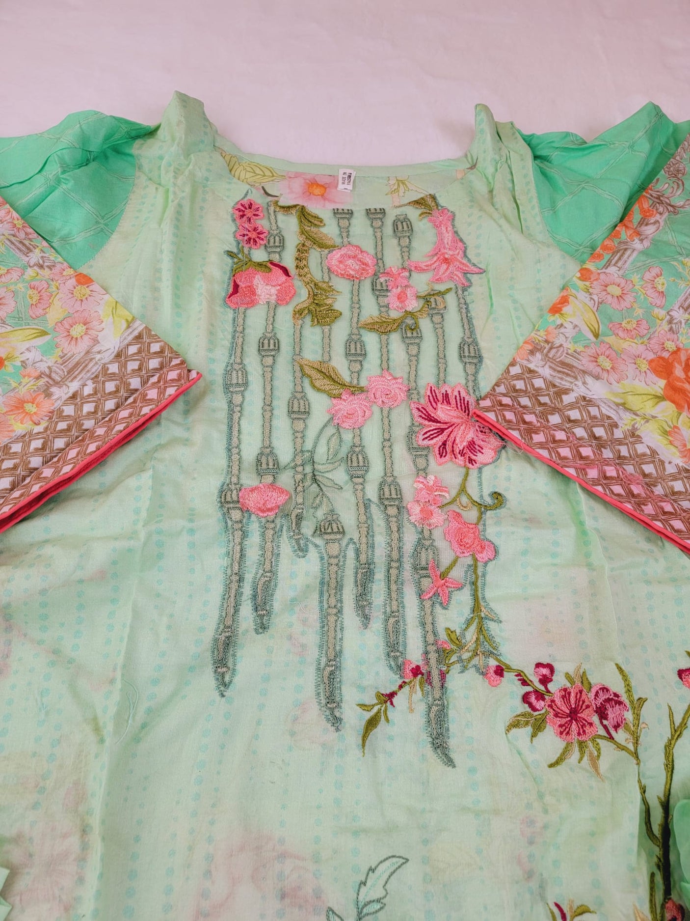 Pakistani lawn stitched  Embroidered Suit Ready To Ship