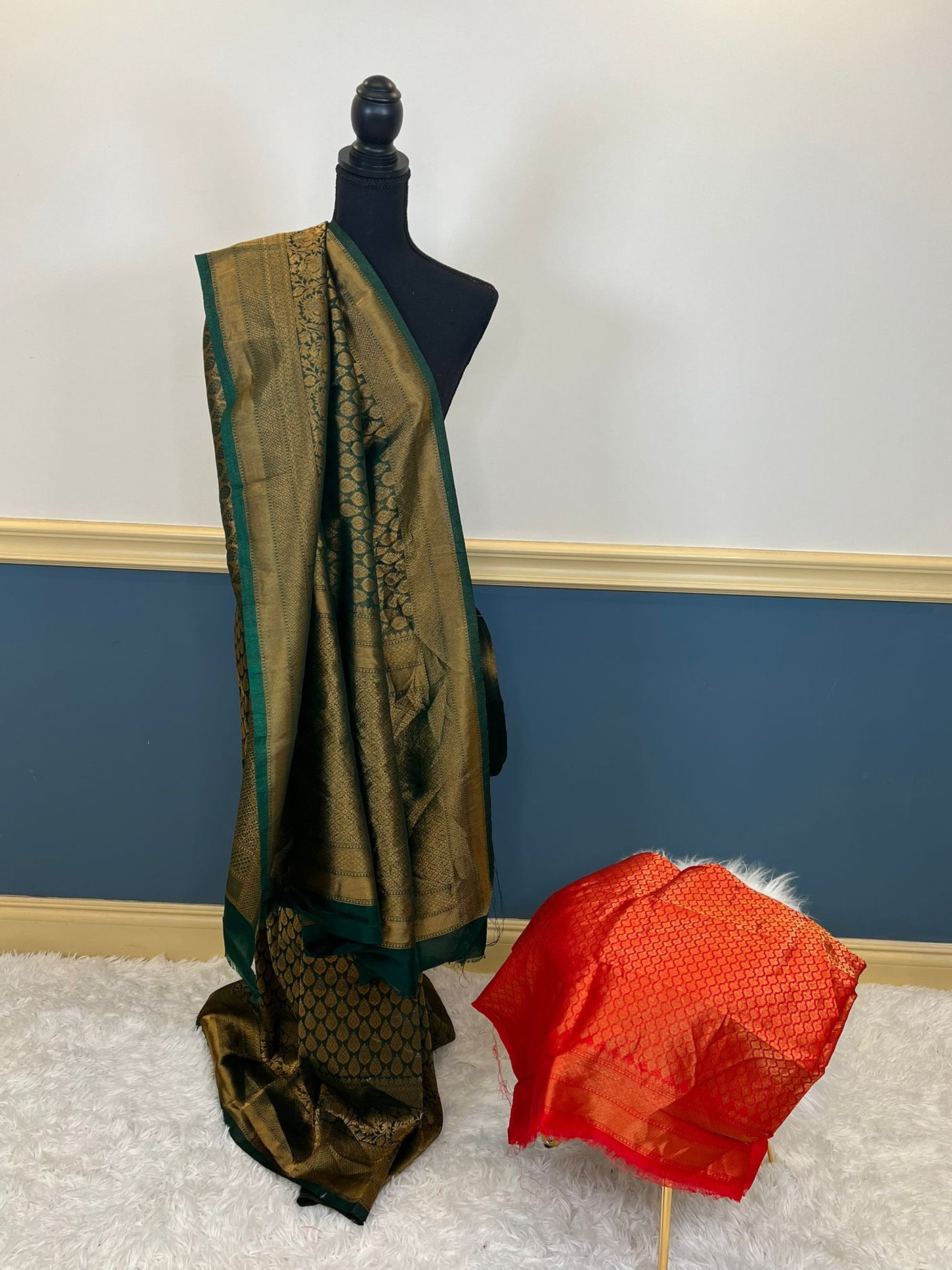 Pure silk katan with running blouse