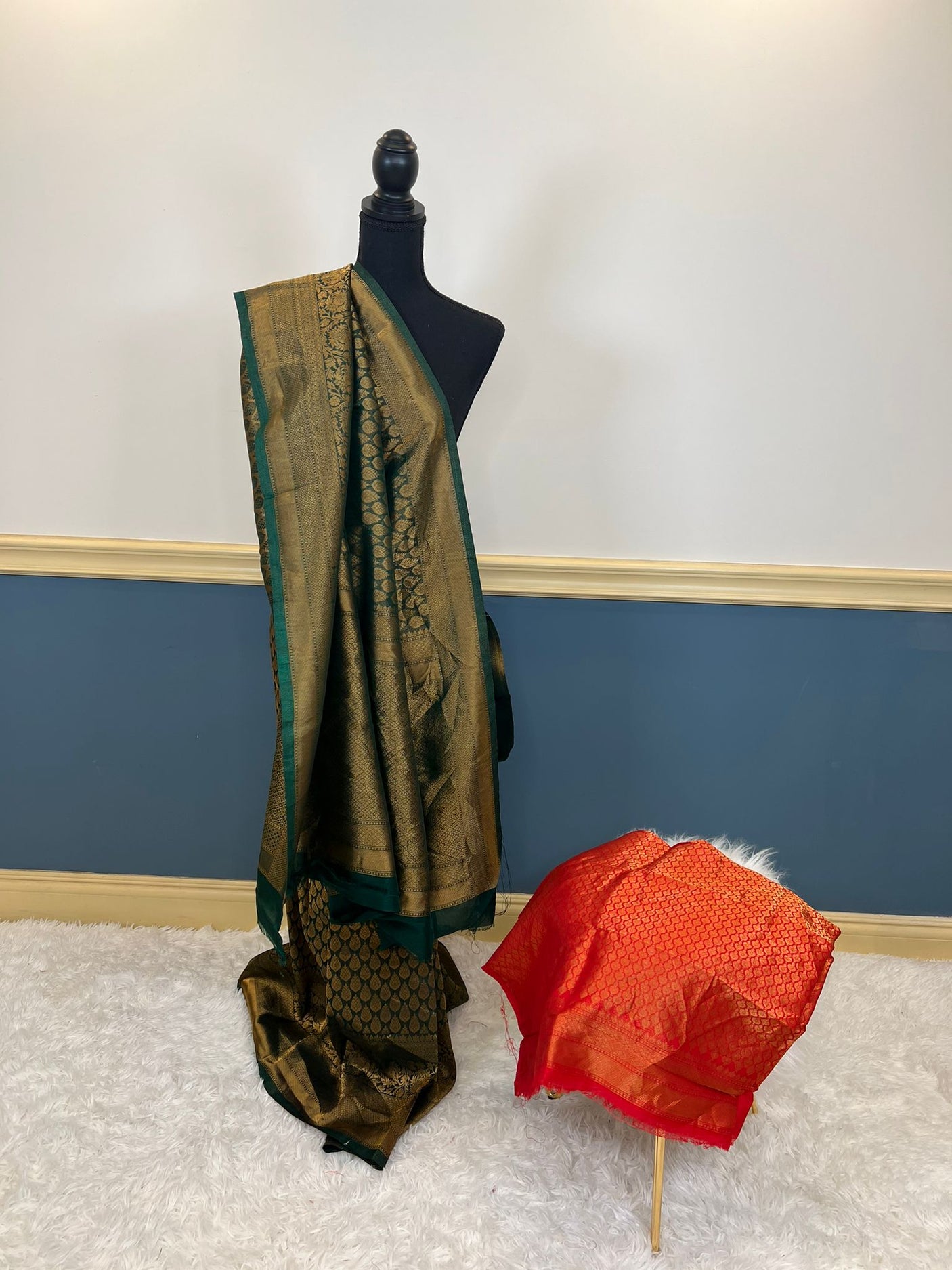 Pure silk katan with running blouse