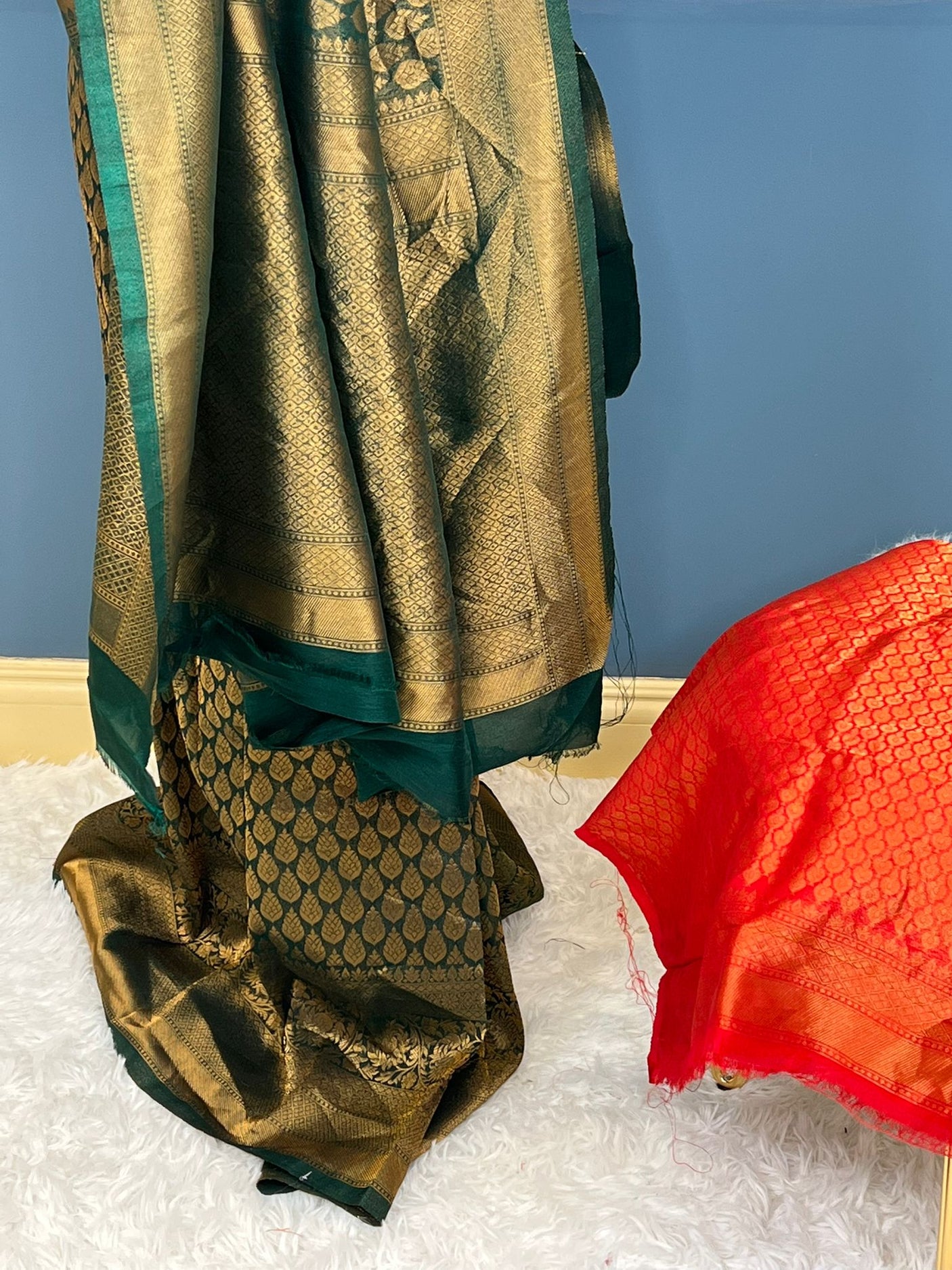 Pure silk katan with running blouse