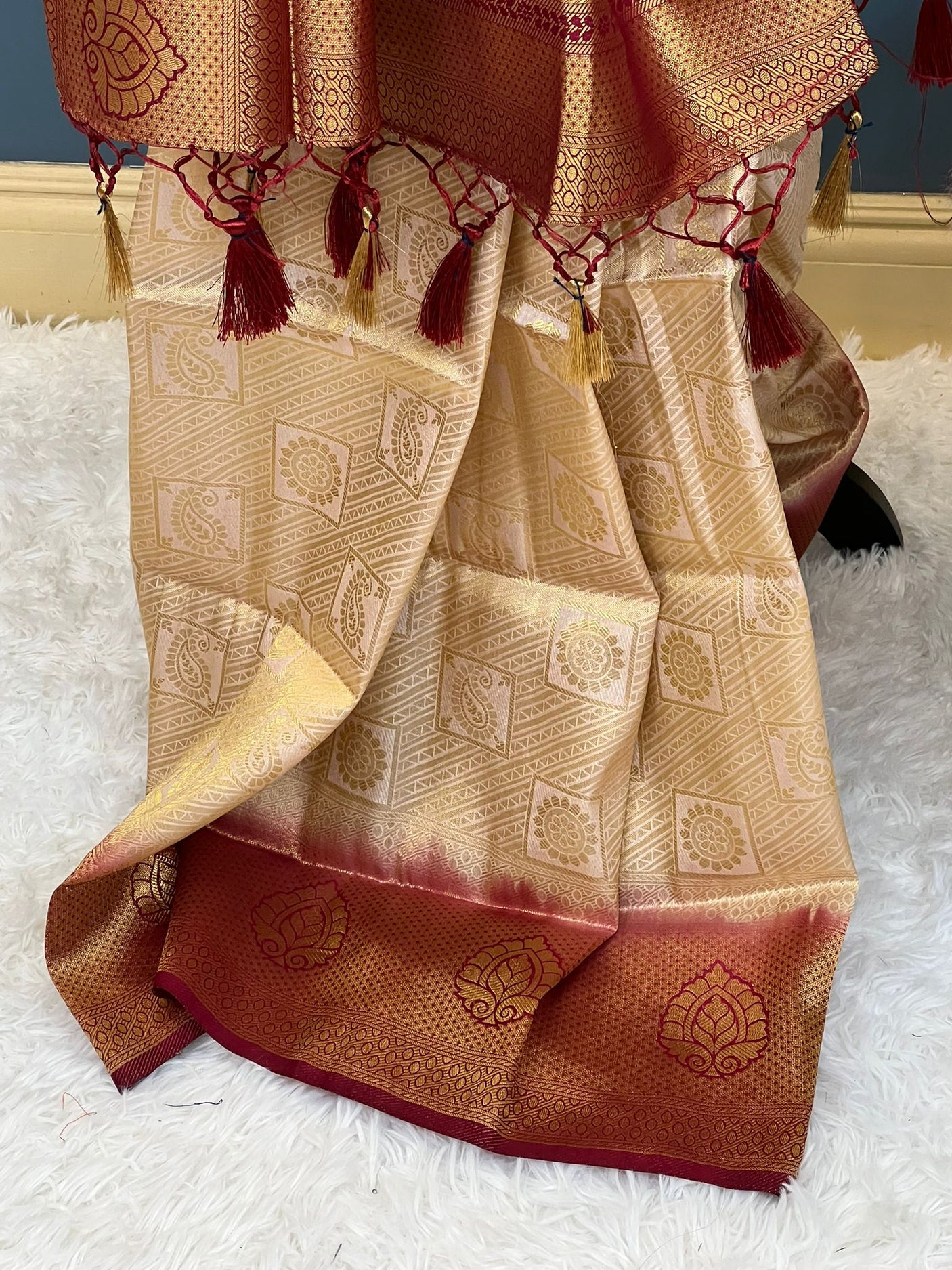 Pure silk katan with running blouse