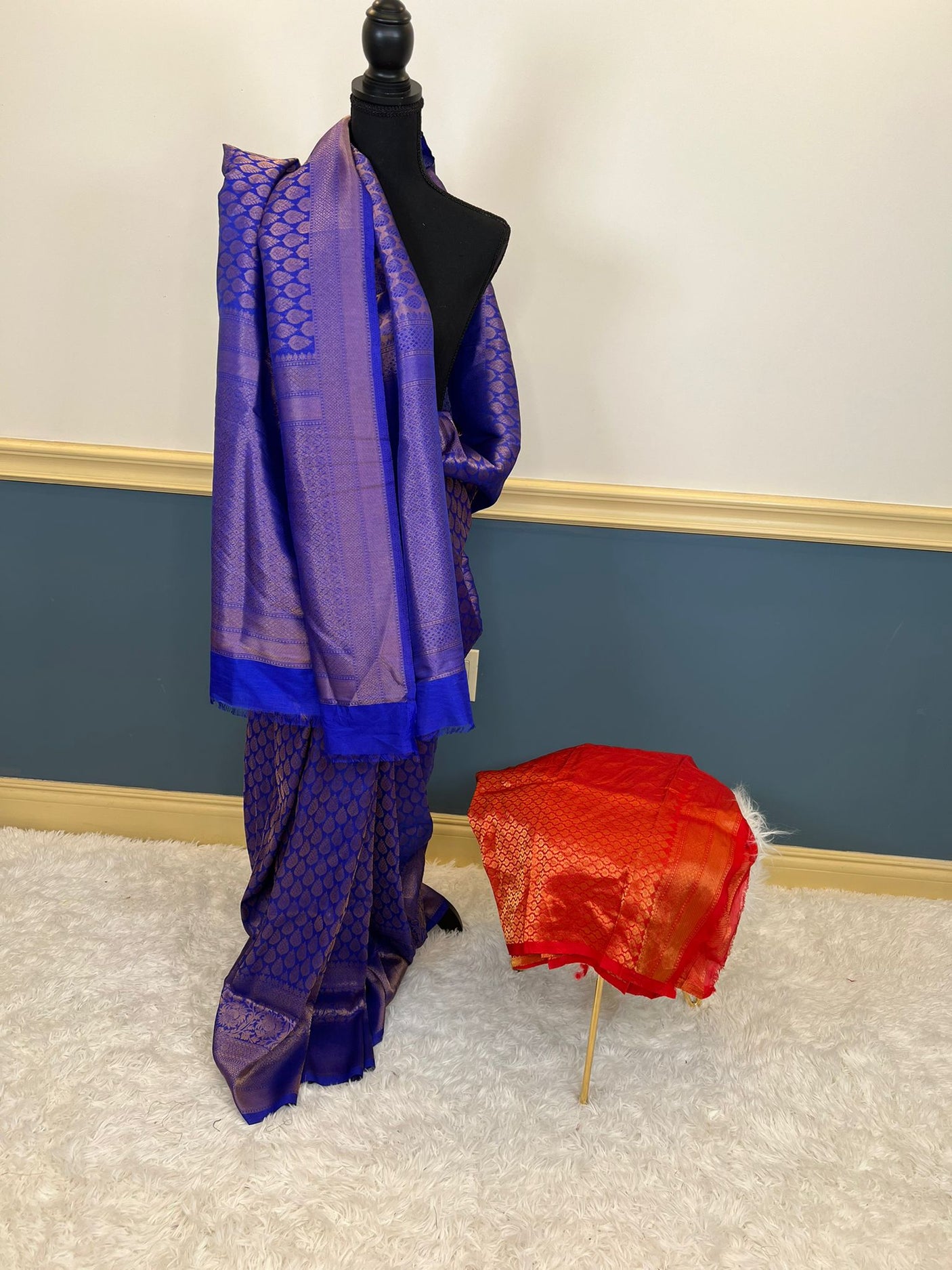 Pure silk katan with running blouse
