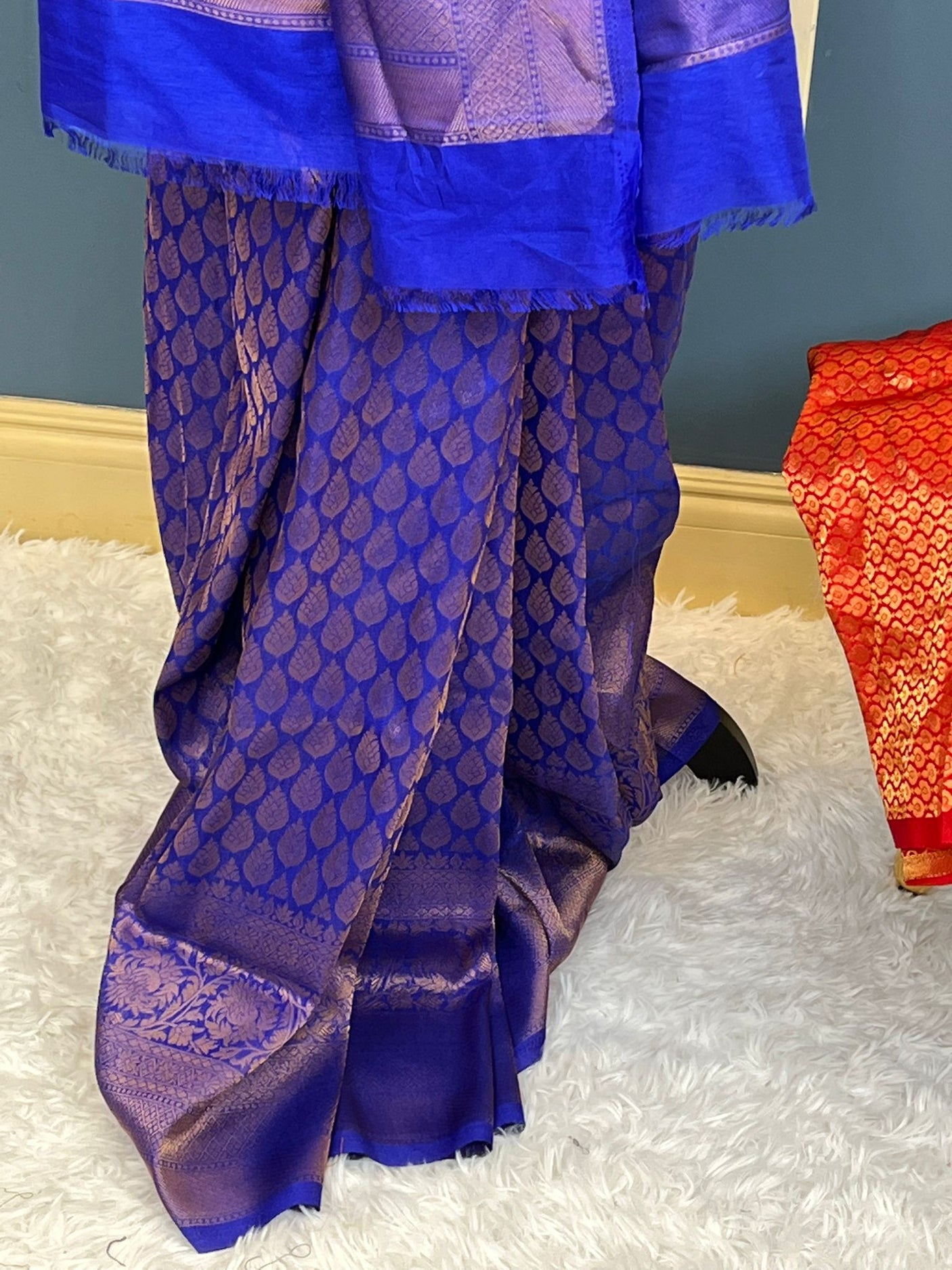 Pure silk katan with running blouse