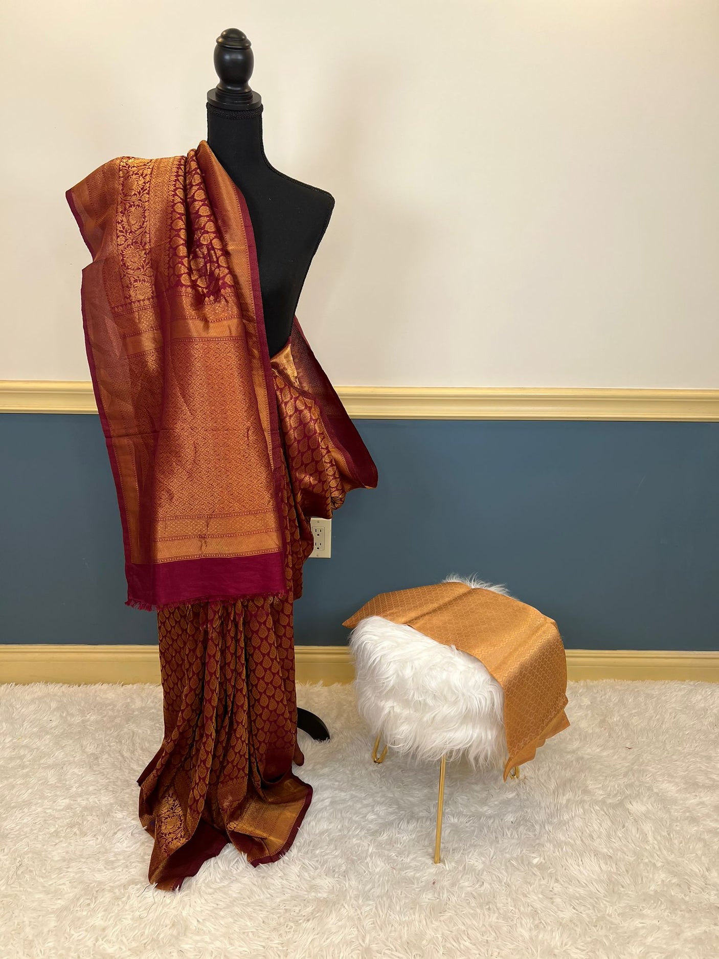 Pure silk katan with running blouse