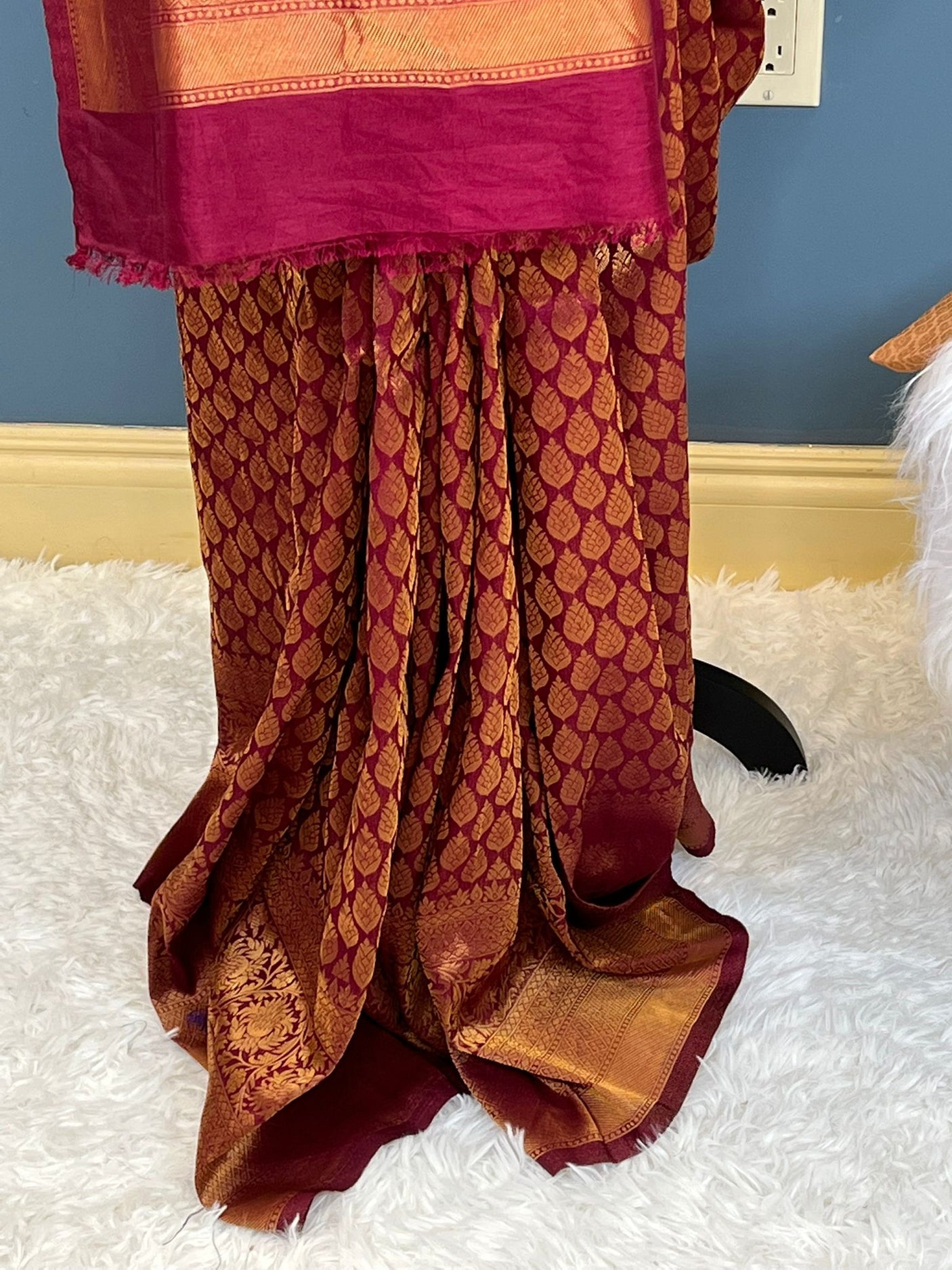 Pure silk katan with running blouse