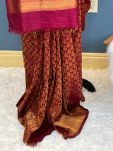 Pure silk katan with running blouse