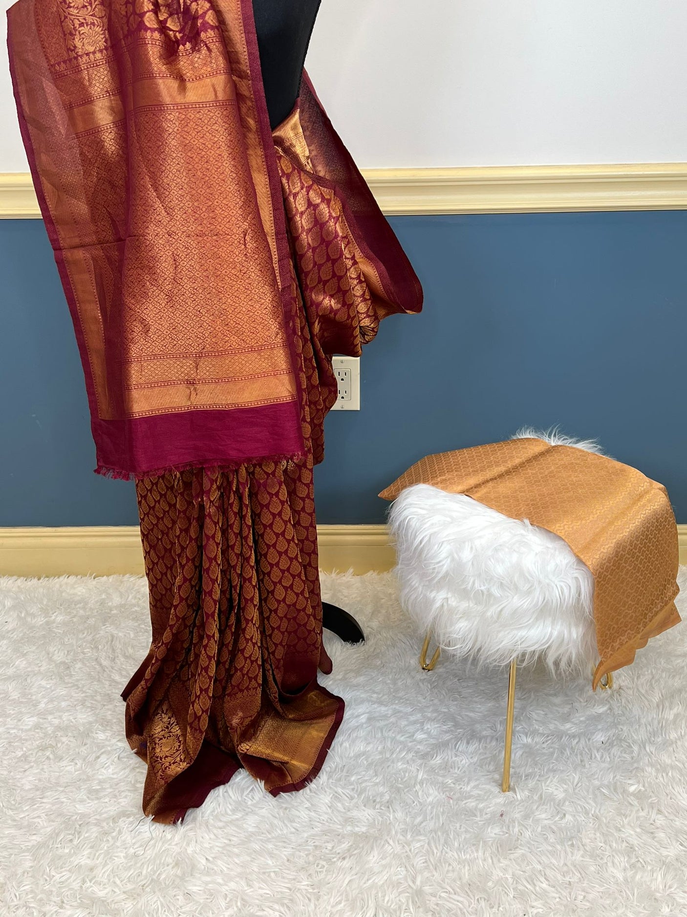 Pure silk katan with running blouse