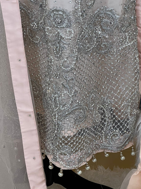 Eid special Pakistani orginal full  zardosi work boutique dress with gharara pant-100% original guaranteed