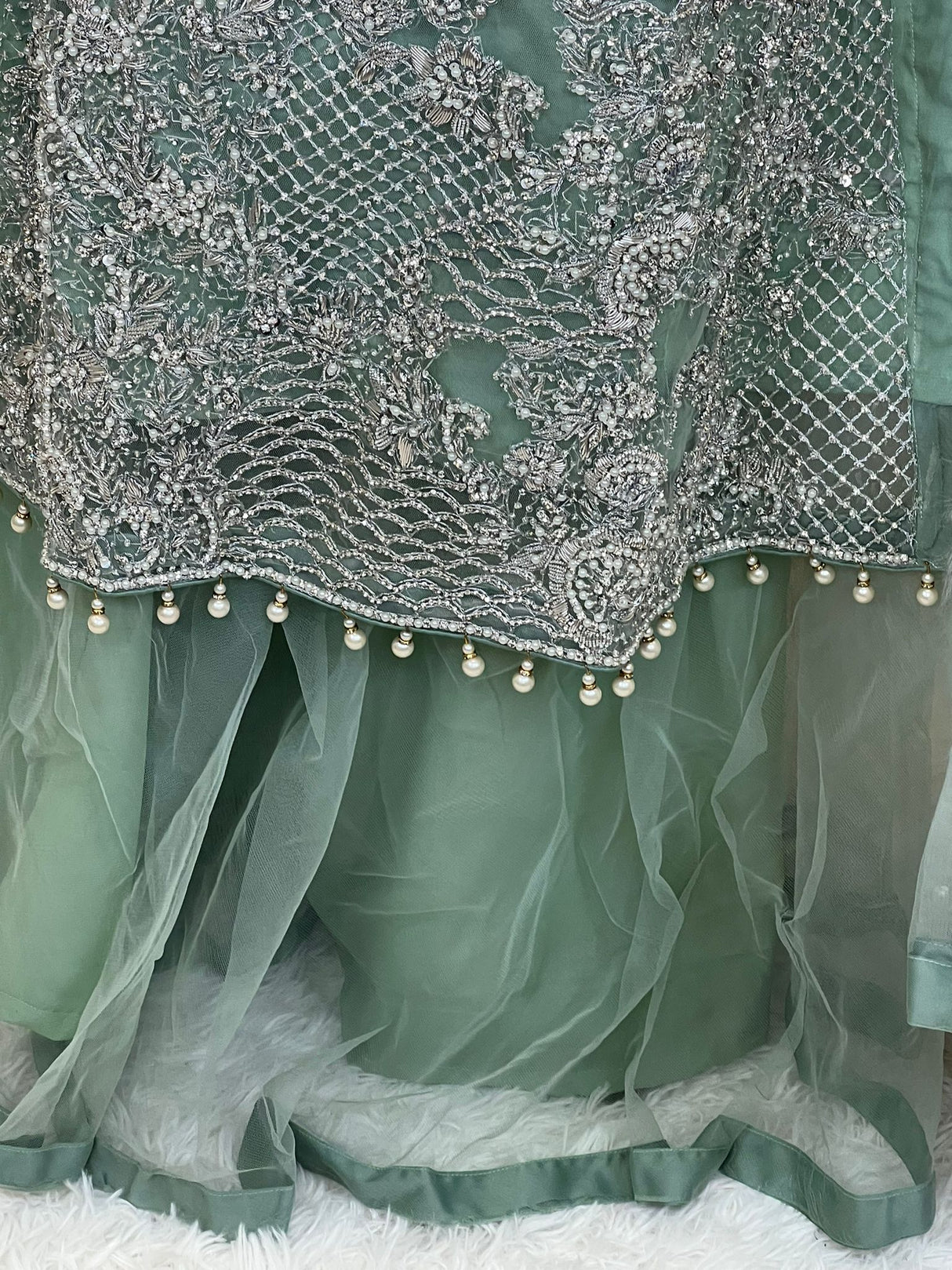 Pakistani orginal full  zardosi work boutique dress with gharara pant-100% original guaranteed