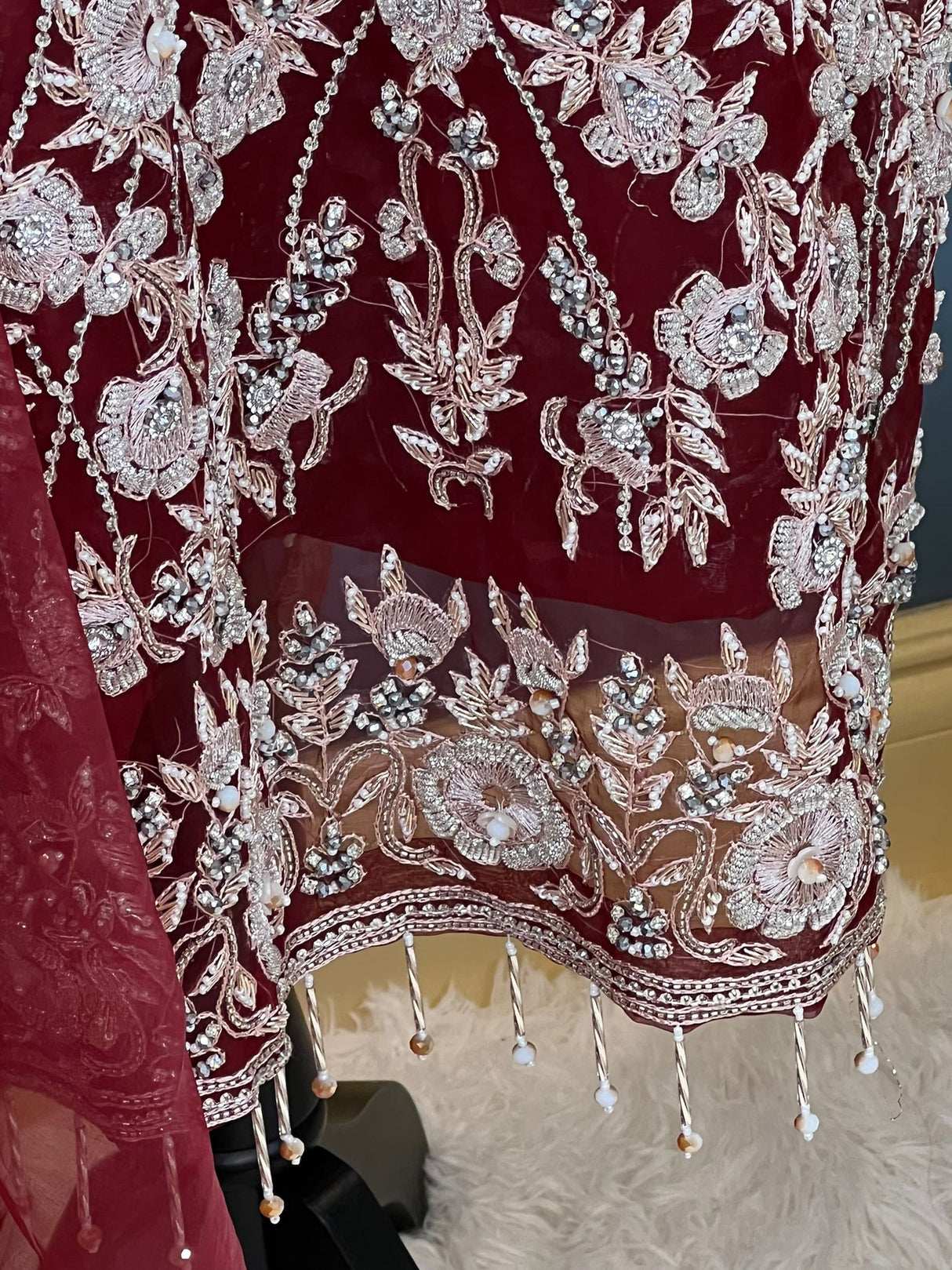 100% original Pakistani boutique collection. ( Organza with all body zardosi work)