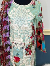 Pakistani Stitched lawn Embroidered Salwar kameez ready to ship