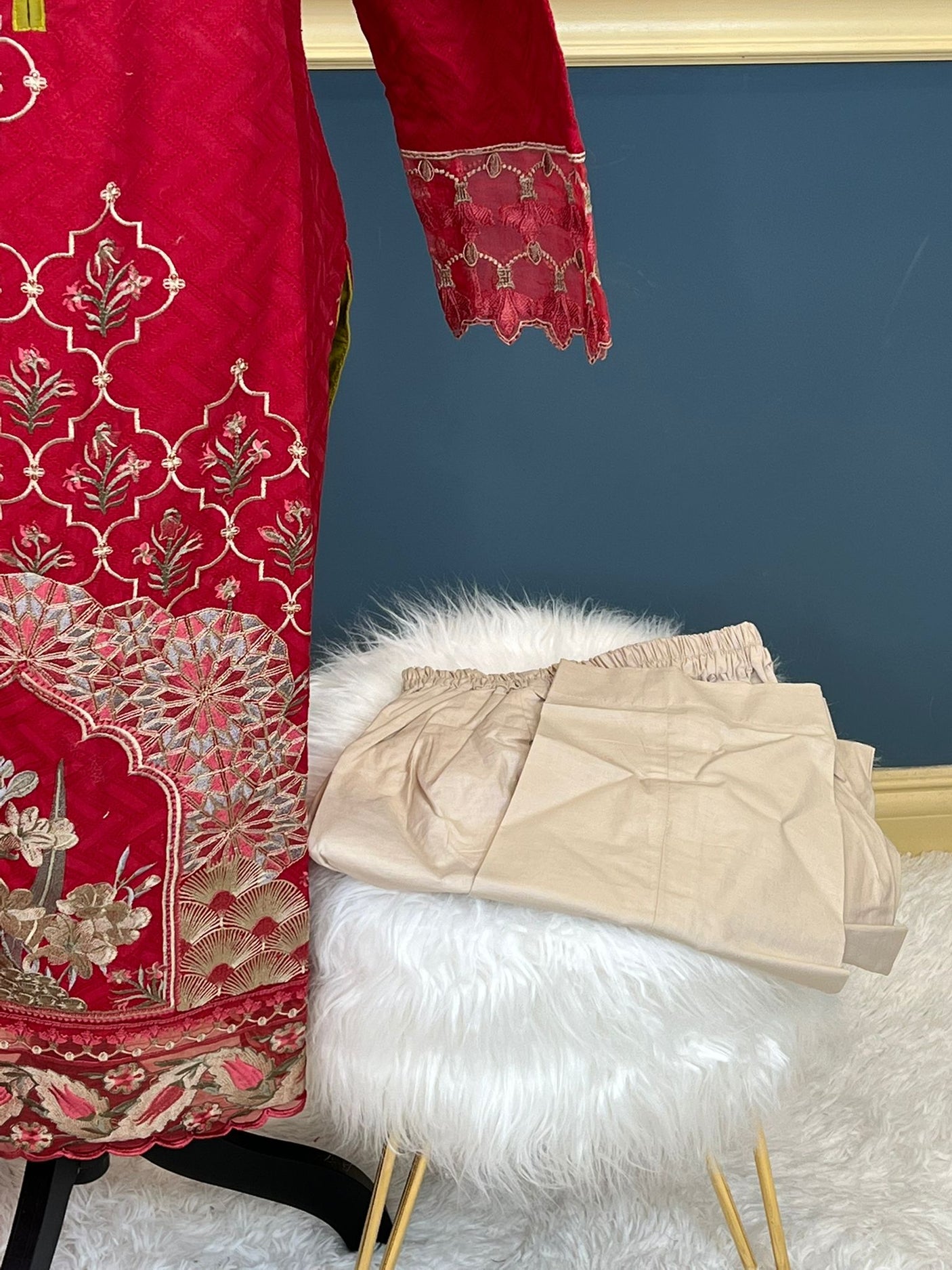 Pakistani Stitched lawn Embroidered Salwar kameez ready to ship