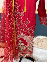 Pakistani Stitched lawn Embroidered Salwar kameez ready to ship