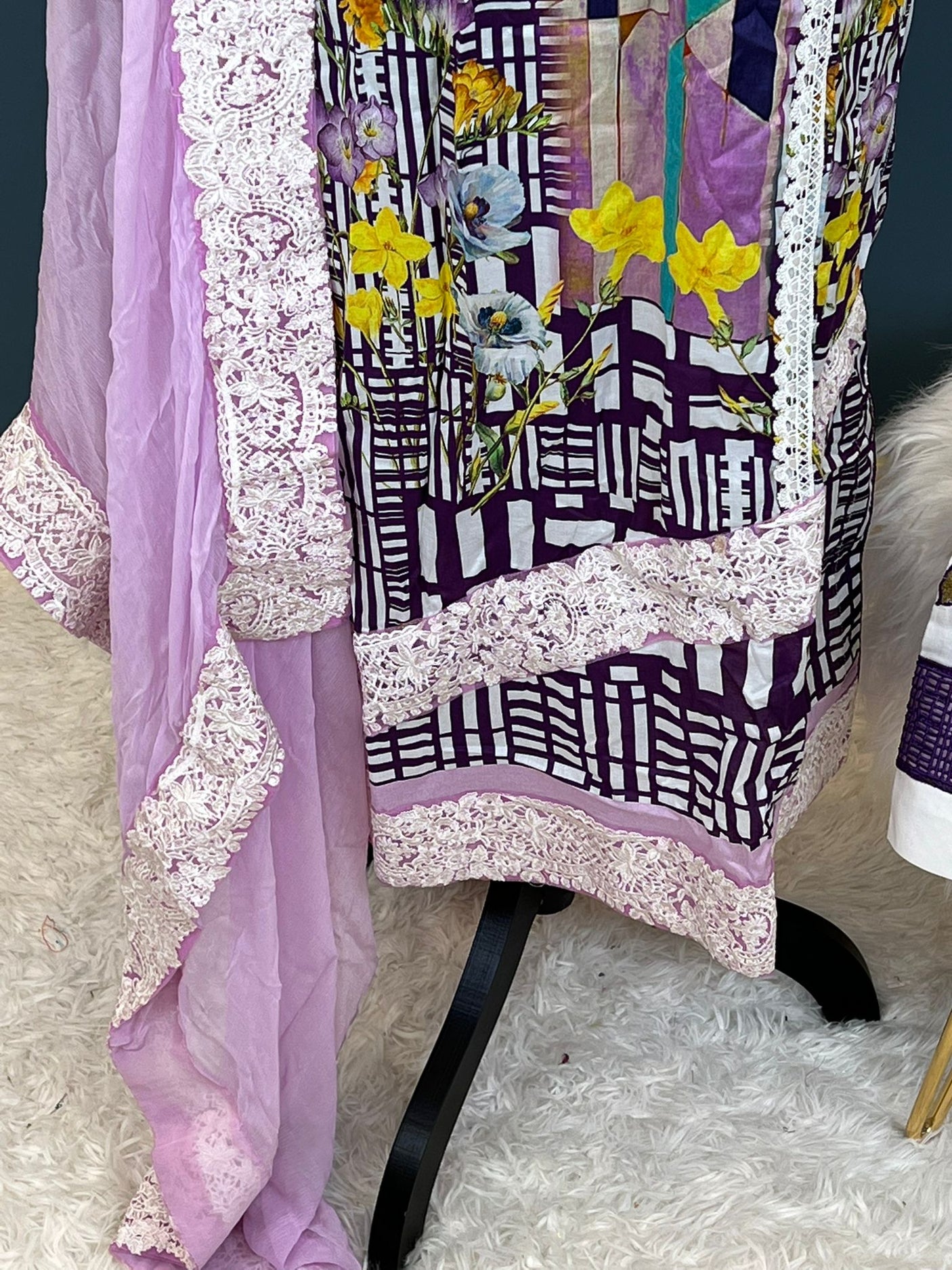 Pakistani Stitched lawn Embroidered Salwar kameez ready to ship