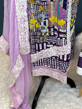 Pakistani Stitched lawn Embroidered Salwar kameez ready to ship