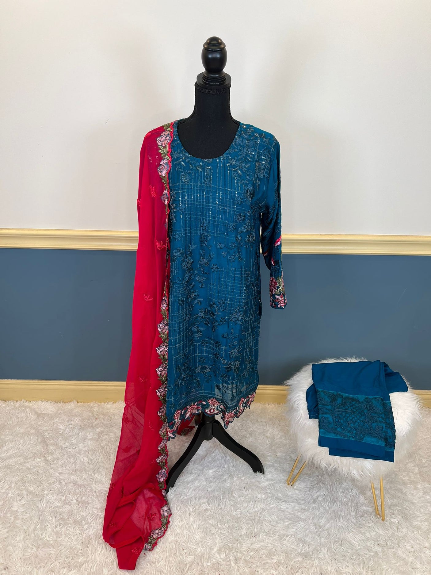 Pakistani Stitched Embroidery Party Wear Dresses Ready To Ship