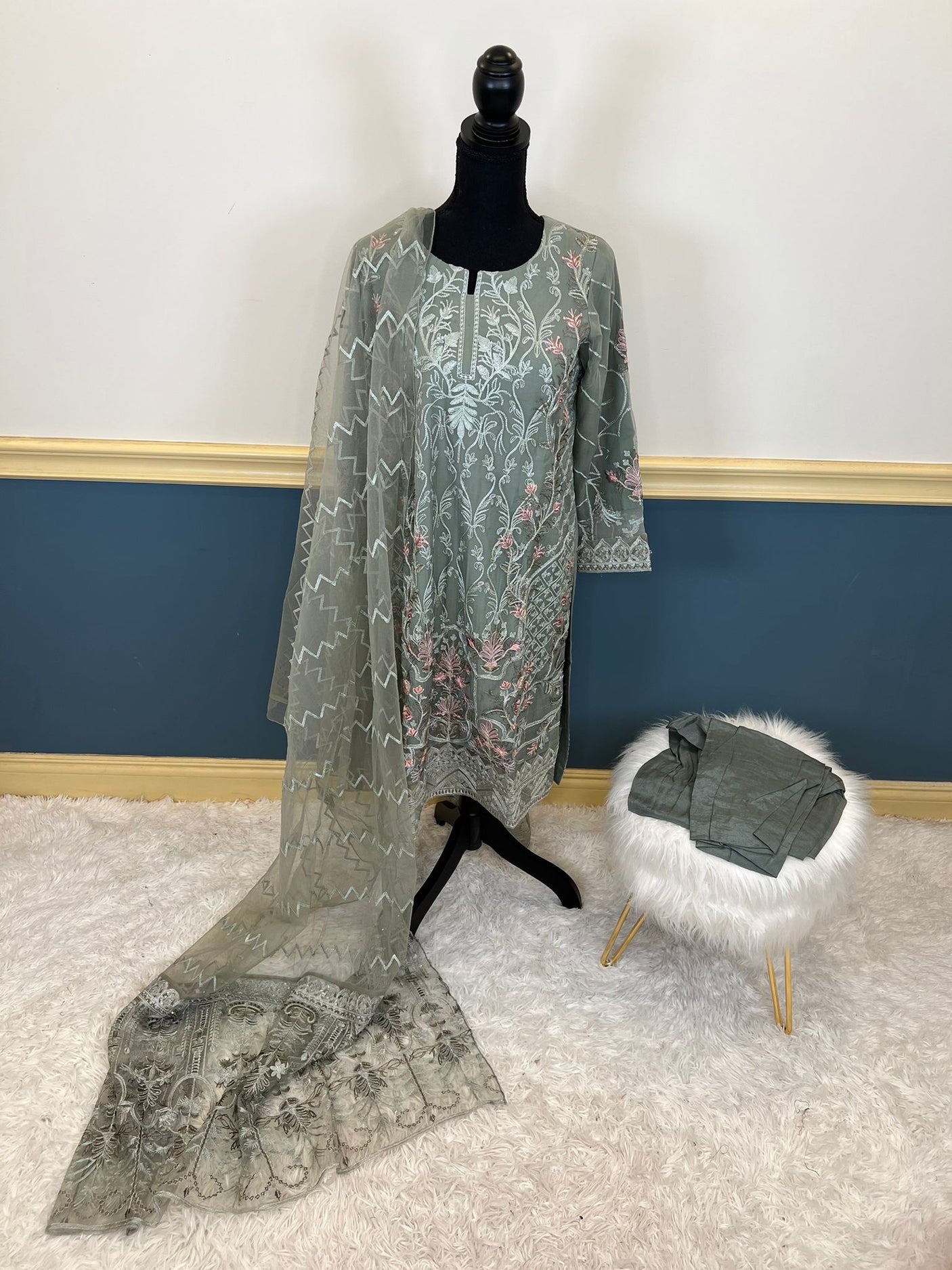 Pakistani Stitched Embroidery Party Wear Dresses Ready To Ship