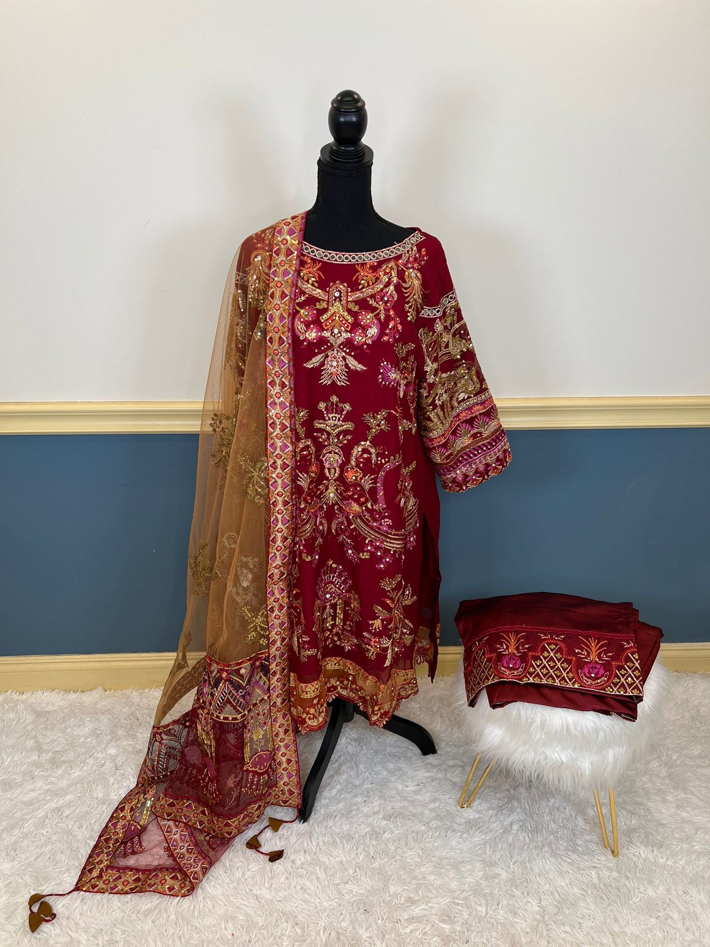 Pakistani Stitched Embroidered Luxury Party Dress -100% Original Guaranteed