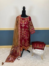 Pakistani Stitched Embroidered Luxury Party Dress -100% Original Guaranteed