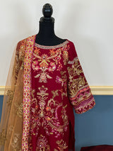 Pakistani Stitched Embroidered Luxury Party Dress -100% Original Guaranteed
