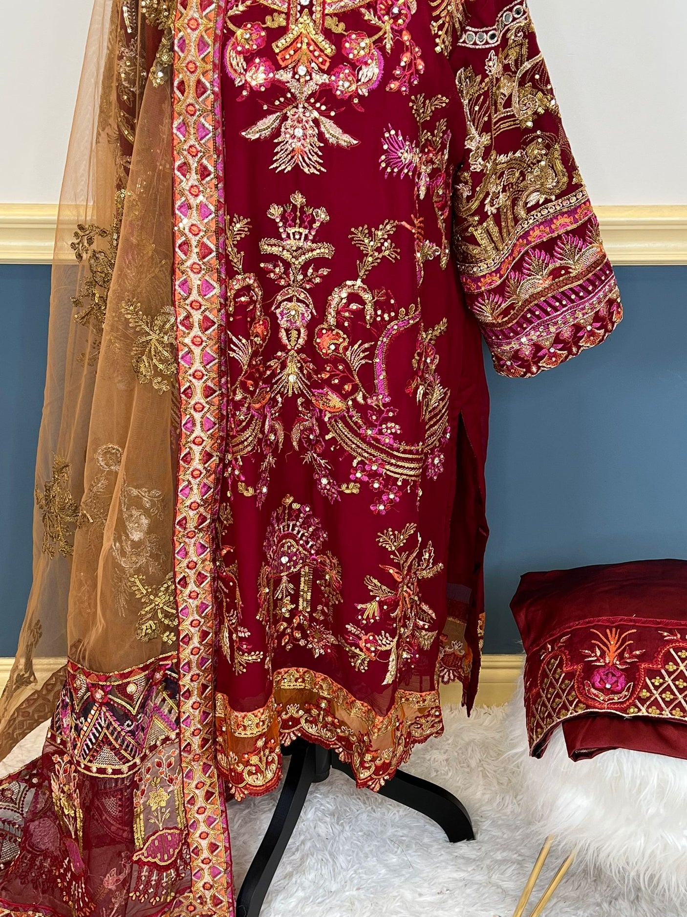 Pakistani Stitched Embroidered Luxury Party Dress -100% Original Guaranteed