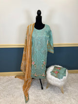 Pakistani Stitched Embroidered lawn Salwar kameez ready to ship