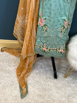 Pakistani Stitched Embroidered lawn Salwar kameez ready to ship