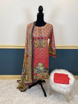 Pakistani Stitched Embroidered lawn Salwar kameez ready to ship