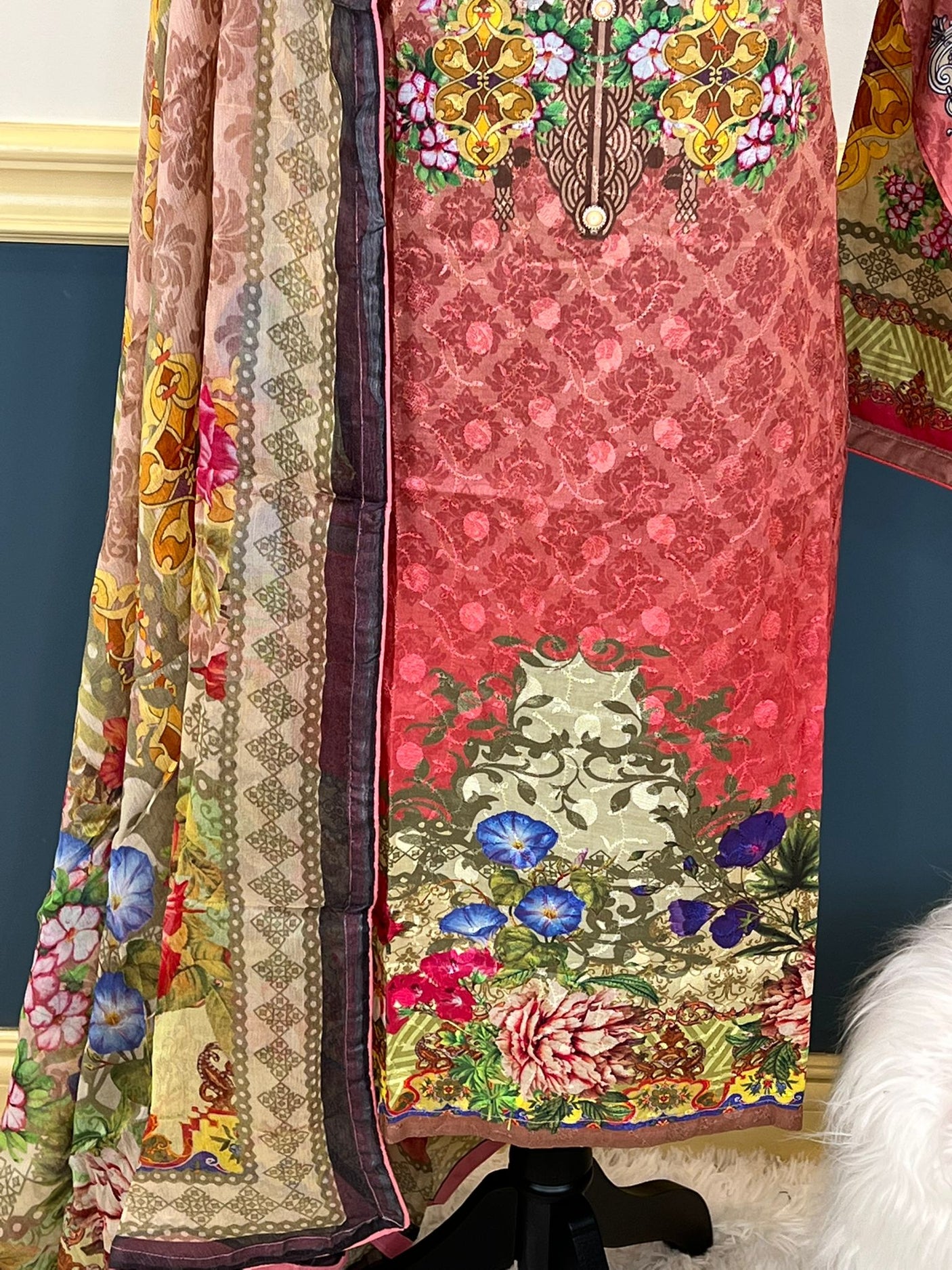 Pakistani Stitched Embroidered lawn Salwar kameez ready to ship