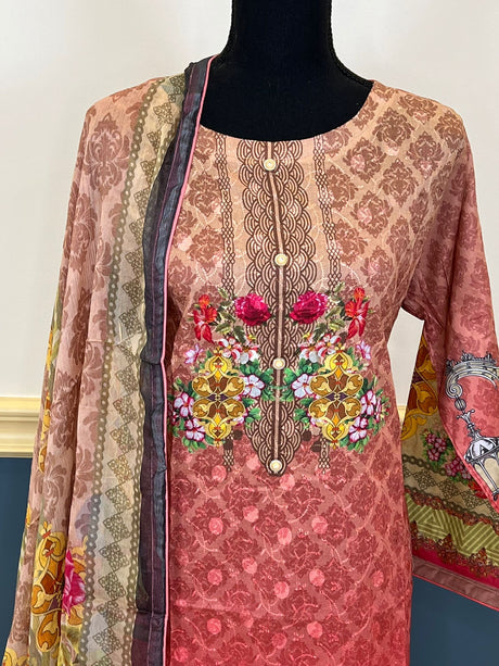 Pakistani Stitched Embroidered lawn Salwar kameez ready to ship