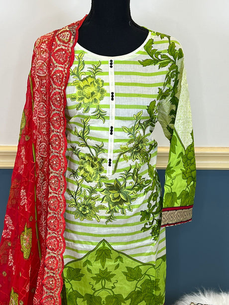 Pakistani Stitched Embroidered lawn Salwar kameez ready to ship