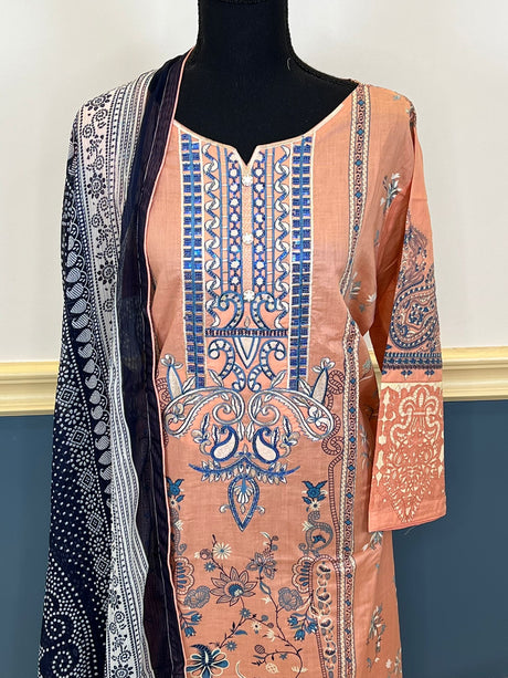 Pakistani Stitched Embroidered lawn Salwar kameez ready to ship