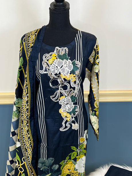 Pakistani Stitched Embroidered lawn Salwar kameez ready to ship