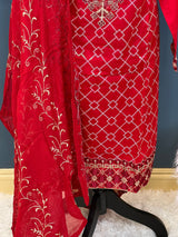 Pakistani Stitched Embroidered lawn Salwar kameez ready to ship