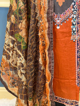 Pakistani Stitched Embroidered lawn Salwar kameez ready to ship