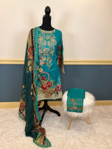 Pakistani Stitched Embroidered lawn Salwar kameez ready to ship