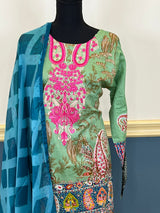 Pakistani Stitched Embroidered lawn Salwar kameez ready to ship