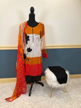 Pakistani Stitched Embroidered lawn Salwar kameez ready to ship