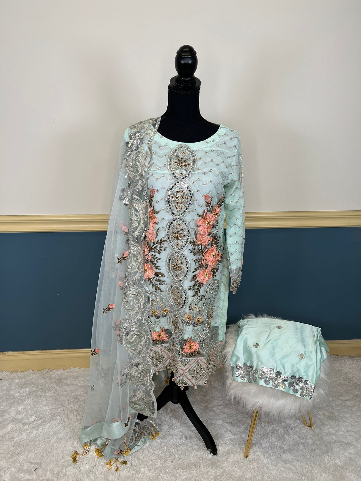Pakistani Stitched Embroidery Party Wear Dresses Ready To Ship