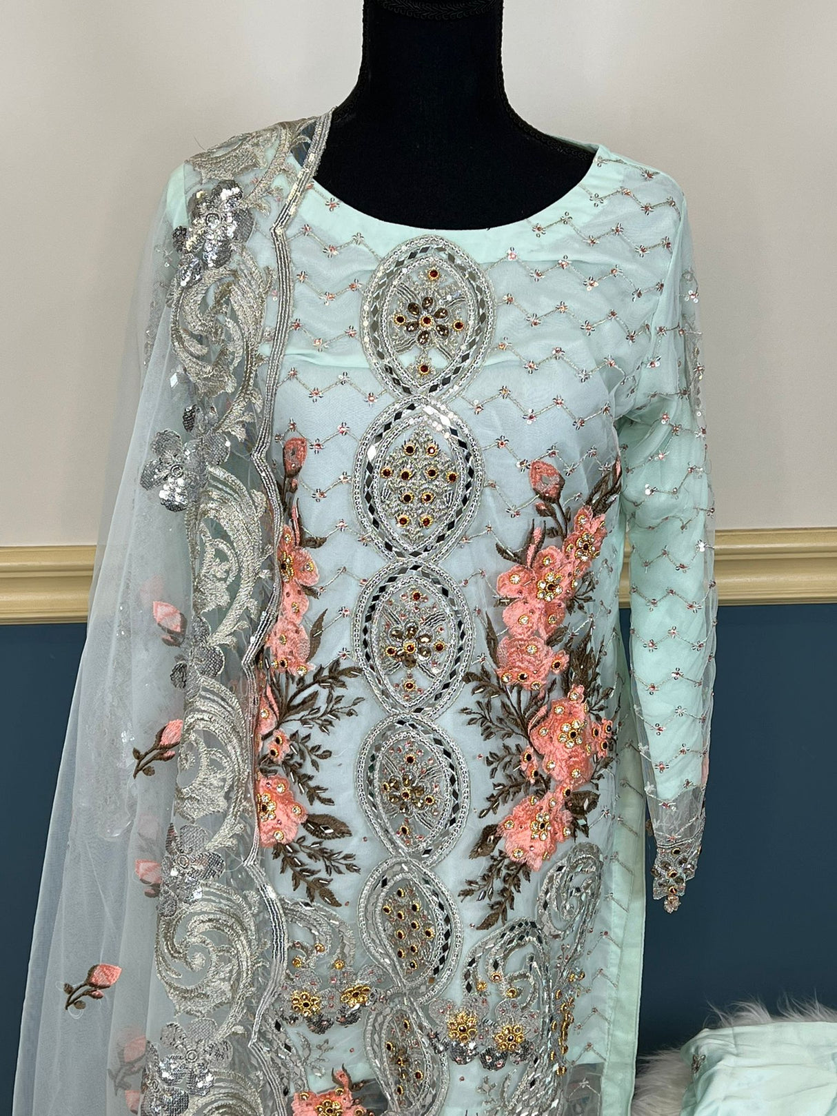 Pakistani Stitched Embroidery Party Wear Dresses Ready To Ship
