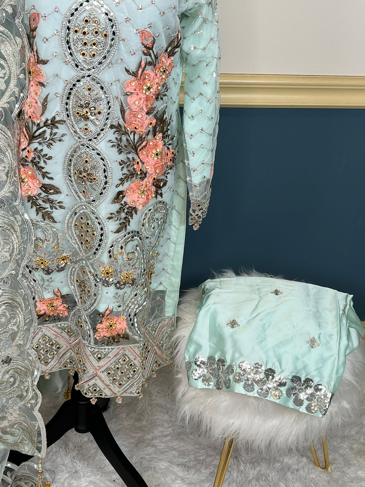 Pakistani Stitched Embroidery Party Wear Dresses Ready To Ship