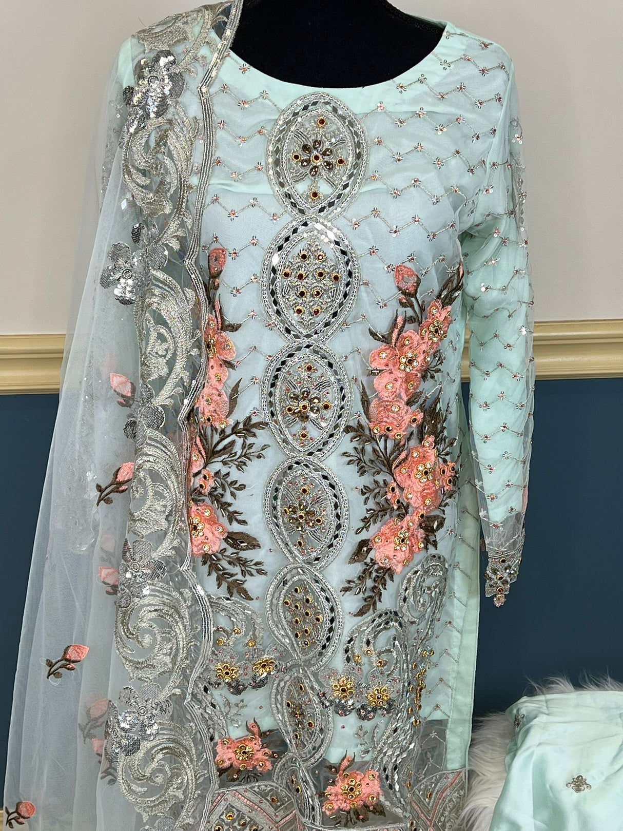 Pakistani Stitched Embroidery Party Wear Dresses Ready To Ship
