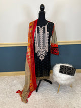 Pakistani Stitched Embroidered lawn Salwar kameez ready to ship