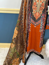 Pakistani Stitched Embroidered lawn Salwar kameez ready to ship