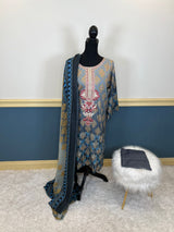 Pakistani linen Embroidered Salwar kameez Ready To Ship