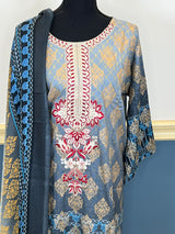 Pakistani linen Embroidered Salwar kameez Ready To Ship