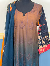 Pakistani Stitched Embroidered lawn Salwar kameez ready to ship