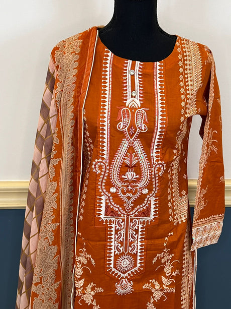 Pakistani Stitched Embroidered lawn Salwar kameez ready to ship